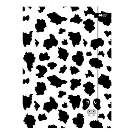 Značkový Deska s gumičkou Happy Color 24 x 31 cm (A4) karton - Black&White kravička