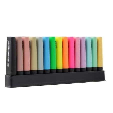 Zvýrazňovač STABILO BOSS ORIGINAL 15 ks DeskSet marker - Nature, Pastel, Neon Odeslání Ihned