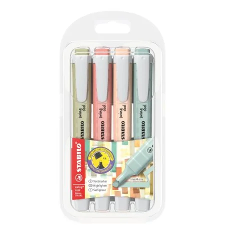 Zvýrazňovač - STABILO swing cool NatureCOLORS - 4 ks sada Nejprodávanější