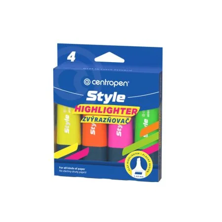 Dokud Zásoby Vydrží Zvýrazňovač Centropen 6252 Style Fluo - sada 4 ks