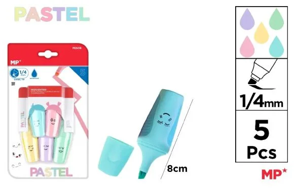 Výprodej Zvýrazňovač 5 barev na blistru MINI pastel