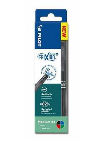 Roller Frixion Ball +, 4 barvy, sada, 0,35 mm, vymazatelný, stiskací mechanismus, PILOT 448105 Nejlepší Cena