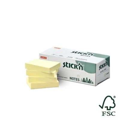 Samolepicí bločky Stick´n by Hopax FSC - 38 x 51 mm / 12 x 100 l / pastel. žlutá Super Cena