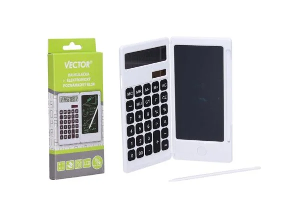 Kalkulačka W046926 + elektronický poznámkový blok VECTOR Tovární Cena