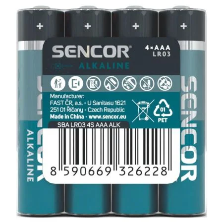 Baterie Sencor alkalická tužková AAA LR03 / 4 ks Finální Výprodej