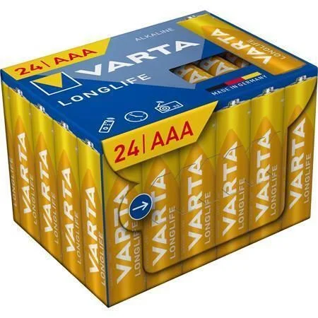 Baterie Longlife, AAA, 24 ks, bez plastu, VARTA 4103301134 ,balení 24 ks Oblíbený