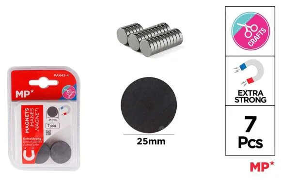 Magnety extra silné 25 mm 7 ks na blistru Tovární Cena