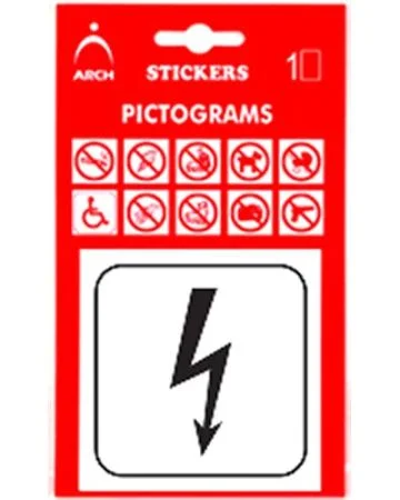 Nová Kolekce Informačná samolepka Elektrické zariadenie (8 x 8 cm)