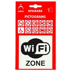 Informačná samolepka Wi-Fi ZONE (8 x 8 cm) Super Cena