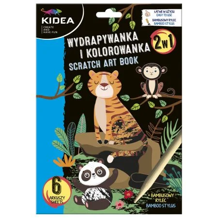 Víkendová Akce DRF KIDEA škrábací obrázek + omalovánky 2v1 Zvířátka