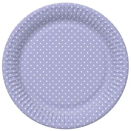 Tovární Cena Papírový talíř malý - White Dots on Lavender