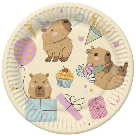 Papírový talíř velký - Cute Kapybara Party Nejlepší Volba