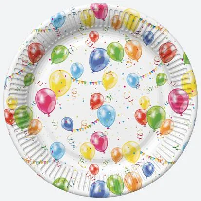 Talíř papírový PM 23cm 8ks Party Balloons and Garlands Nakupujte Hned