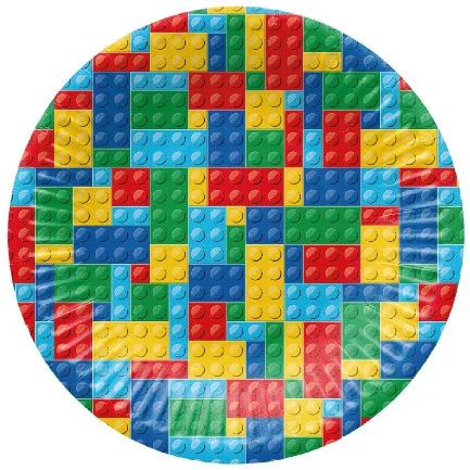 Papírový talíř malý - Colorful Bricks Sezónní Sleva
